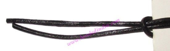 Picture of Leather Cords 2.5mm (two and half mm) round, regular color - black.