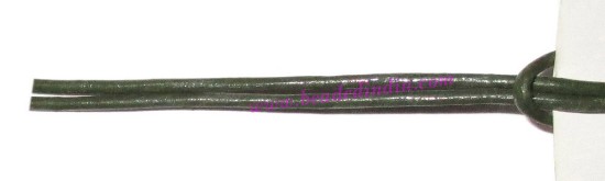 Picture of Leather Cords 2.5mm (two and half mm) round, regular color - bottle green.