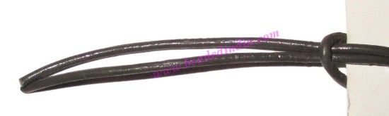 Picture of Leather Cords 3.0mm (three mm) round, regular color - carbon grey.