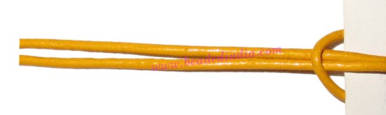 Picture of Leather Cords 3.0mm (three mm) round, regular color - yellow.