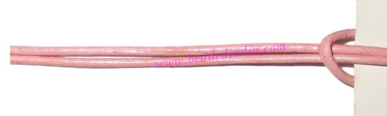 Picture of Leather Cords 3.0mm (three mm) round, regular color - baby pink.