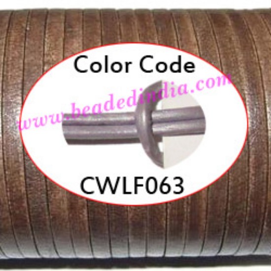 Picture of Leather Cords 1.5mm flat, metallic color - purple.