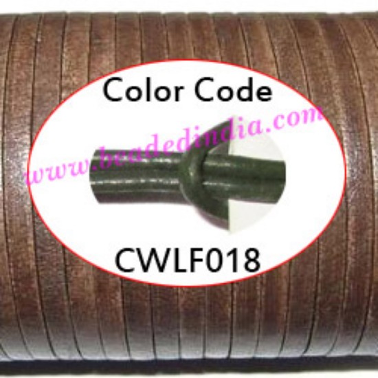 Picture of Leather Cords 2.0mm flat, regular color - bottle green.