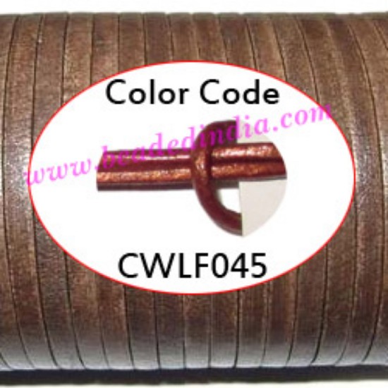 Picture of Leather Cords 2.0mm flat, regular color - ruby red.