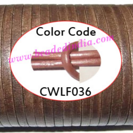 Picture of Leather Cords 4.0mm flat, metallic color - faded pink.