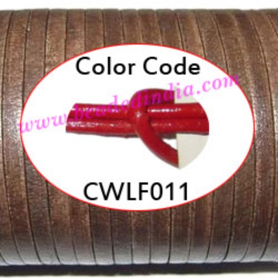 Picture of Leather Cords 5.0mm flat, regular color - red.