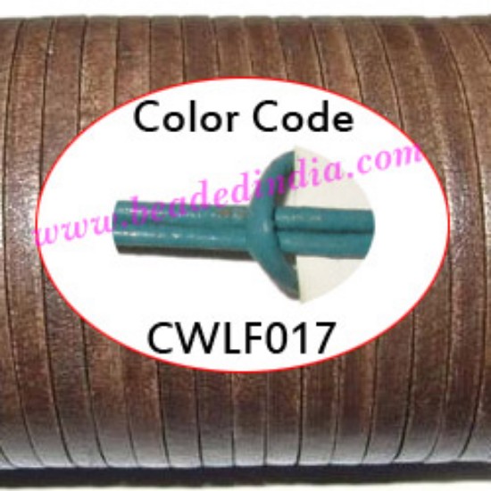 Picture of Leather Cords 5.0mm flat, regular color - turquoise.