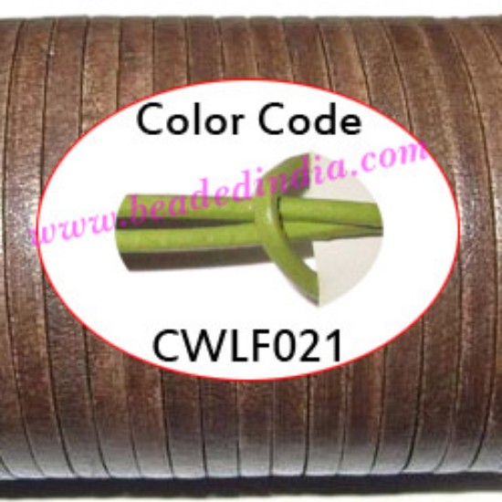 Picture of Leather Cords 5.0mm flat, regular color - parrot green.