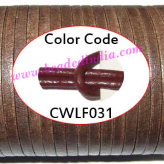 Picture of Leather Cords 5.0mm flat, regular color - tan brown.