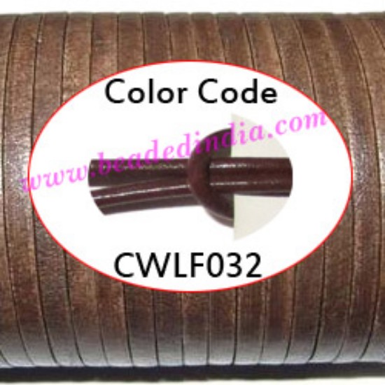 Picture of Leather Cords 5.0mm flat, regular color - light tan brown.