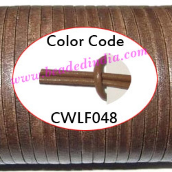 Picture of Leather Cords 5.0mm flat, regular color - khaki.