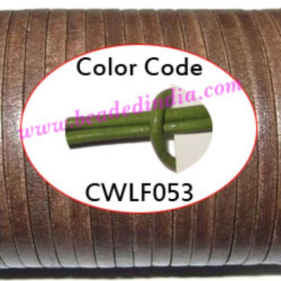 Picture of Leather Cords 5.0mm flat, regular color - matian green.