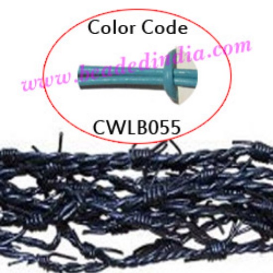 Picture of Barb Wire Leather Cords 1.0mm round, regular color - light turquoise.