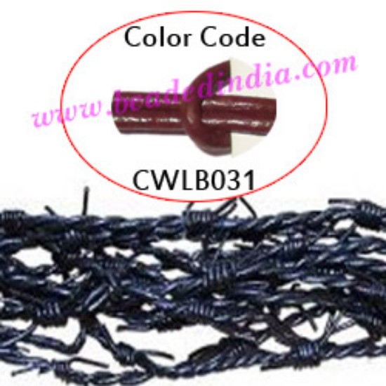 Picture of Barb Wire Leather Cords 2.5mm round, regular color - tan brown.