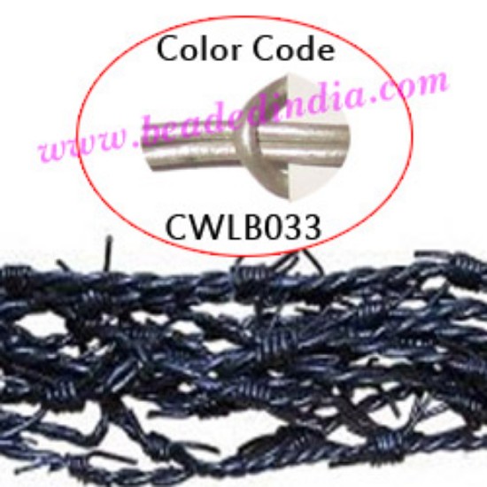 Picture of Barb Wire Leather Cords 2.5mm round, metallic color - steel grey.