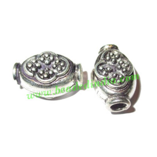 Picture of Silver Plated Fancy Beads, size: 15.5x10x8mm, weight: 2.06 grams.