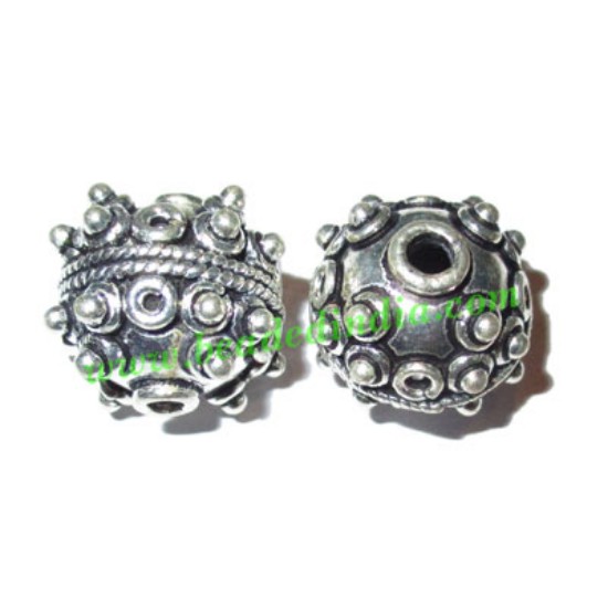 Picture of Silver Plated Fancy Beads, size: 15x16mm, weight: 4.48 grams.