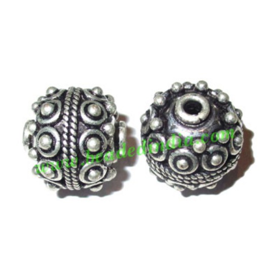 Picture of Silver Plated Fancy Beads, size: 14x15mm, weight: 5.35 grams.