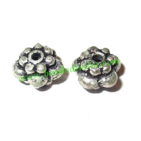 Picture of Silver Plated Fancy Beads, size: 5x7.5mm, weight: 1.01 grams.