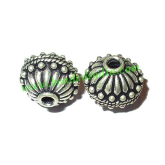 Picture of Silver Plated Fancy Beads, size: 13.5x14.5mm, weight: 2.88 grams.