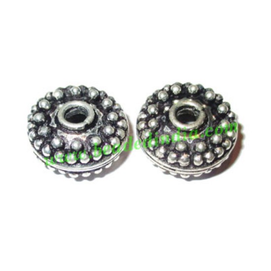 Picture of Silver Plated Fancy Beads, size: 6.5x13.5mm, weight: 3.09 grams.