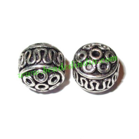 Picture of Silver Plated Fancy Beads, size: 9.5x9.5mm, weight: 1.73 grams.