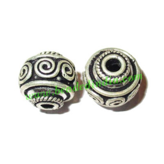 Picture of Silver Plated Fancy Beads, size: 12x12mm, weight: 2.87 grams.