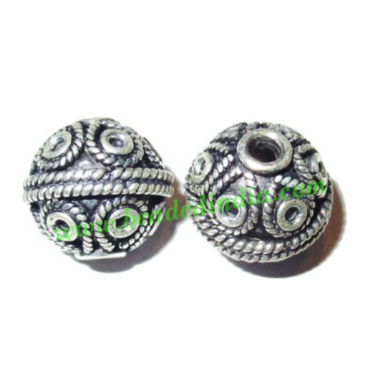 Picture of Silver Plated Fancy Beads, size: 14x15mm, weight: 4.73 grams.