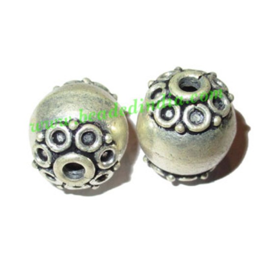 Picture of Silver Plated Fancy Beads, size: 16x14mm, weight: 3.25 grams.