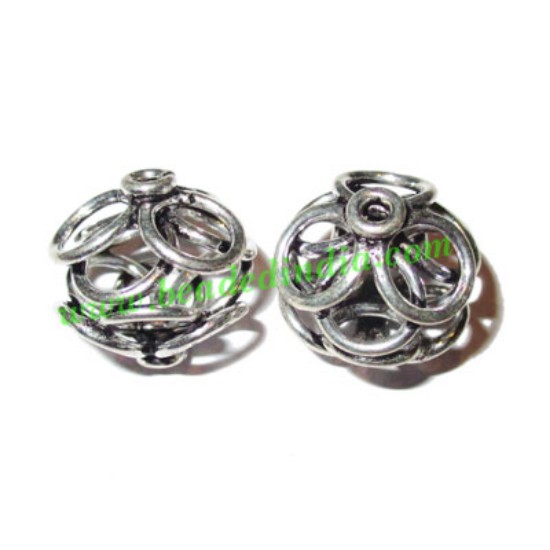 Picture of Silver Plated Fancy Beads, size: 16x16mm, weight: 3.1 grams.