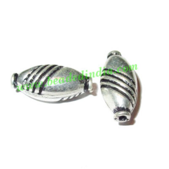 Picture of Silver Plated Fancy Beads, size: 16x7.5x7mm, weight: 1.03 grams.