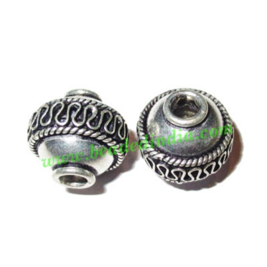 Picture of Silver Plated Fancy Beads, size: 15x14mm, weight: 3.1 grams.