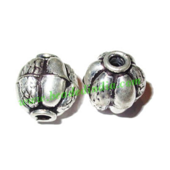 Picture of Silver Plated Fancy Beads, size: 14x12mm, weight: 1.89 grams.