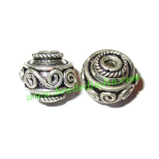 Picture of Silver Plated Fancy Beads, size: 11x13mm, weight: 2.74 grams.