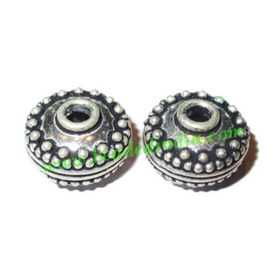 Picture of Silver Plated Fancy Beads, size: 9x14mm, weight: 3.18 grams.