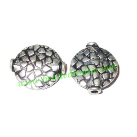 Picture of Silver Plated Fancy Beads, size: 16x14x3.5mm, weight: 1.38 grams.