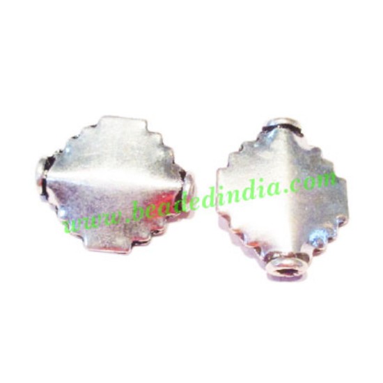 Picture of Silver Plated Fancy Beads, size: 15x13x4mm, weight: 1.1 grams.