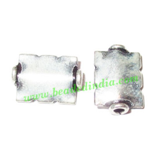 Picture of Silver Plated Fancy Beads, size: 13x9x3.5mm, weight: 0.86 grams.