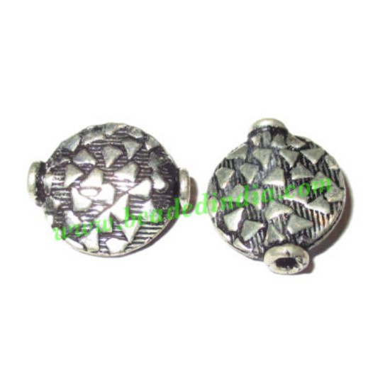 Picture of Silver Plated Fancy Beads, size: 14x12x3mm, weight: 1.06 grams.