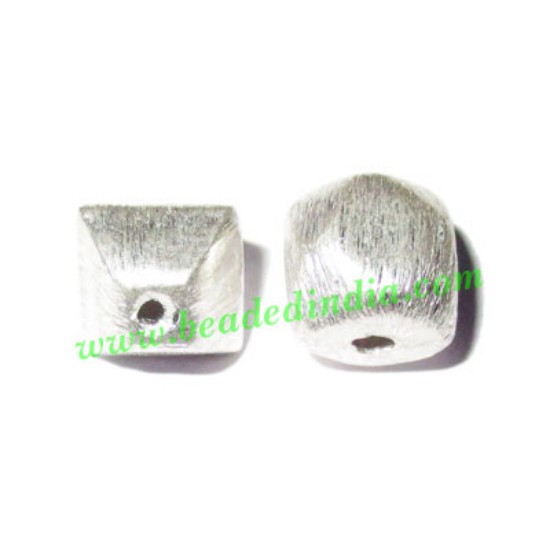 Picture of Silver Plated Brushed Beads, size: 8x8x8mm, weight: 0.83 grams.