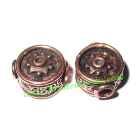 Picture of Copper Metal Beads, size: 15x13x9mm, weight: 3.7 grams.