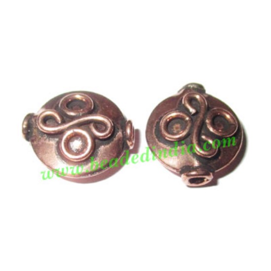 Picture of Copper Metal Beads, size: 13x12x5.5mm, weight: 1.49 grams.