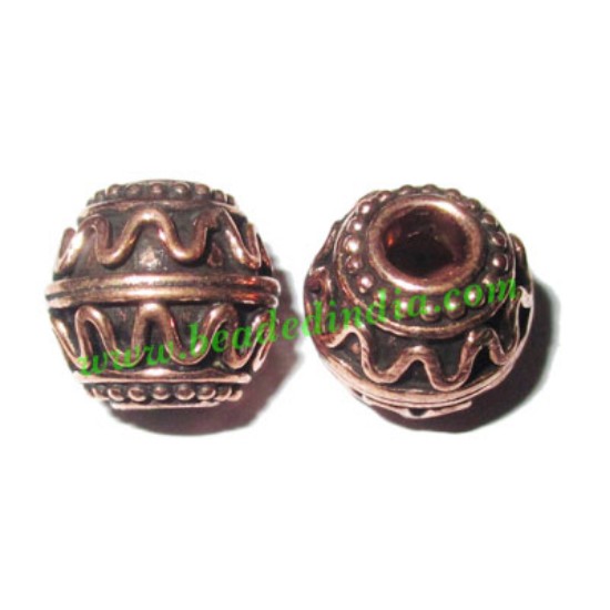 Picture of Copper Metal Beads, size: 14.5x13.5mm, weight: 4.58 grams.