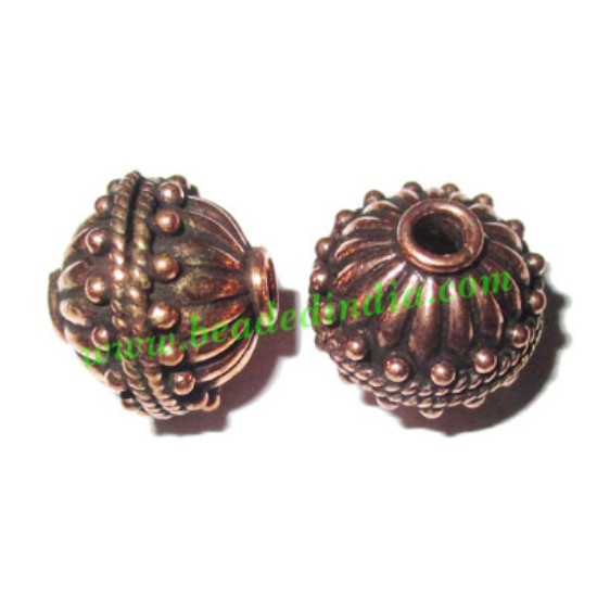 Picture of Copper Metal Beads, size: 13x15mm, weight: 2.86 grams.