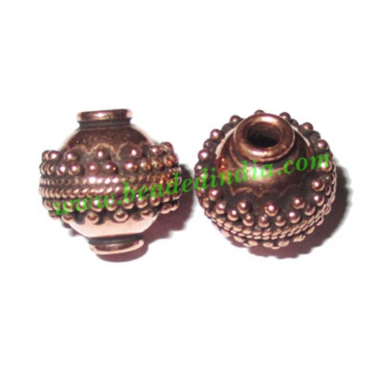 Picture of Copper Metal Beads, size: 13x13mm, weight: 2.85 grams.