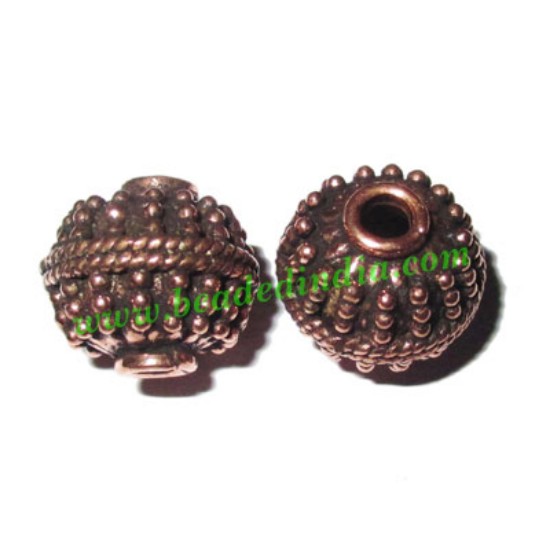 Picture of Copper Metal Beads, size: 15x14mm, weight: 4.34 grams.