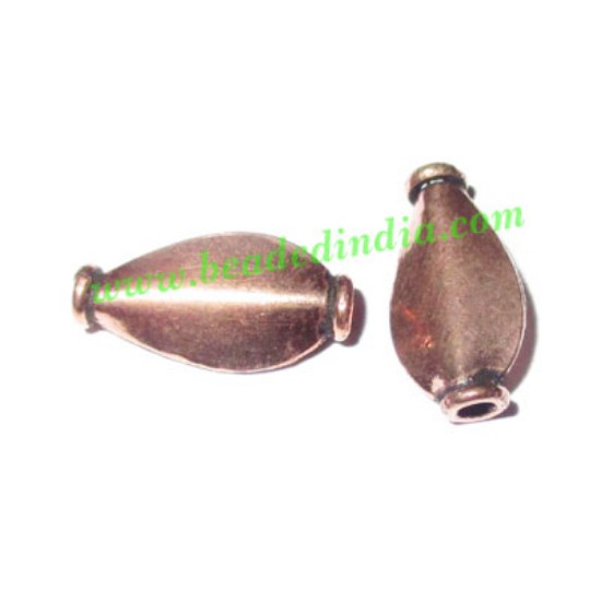 Picture of Copper Metal Beads, size: 13x7x3mm, weight: 0.58 grams.