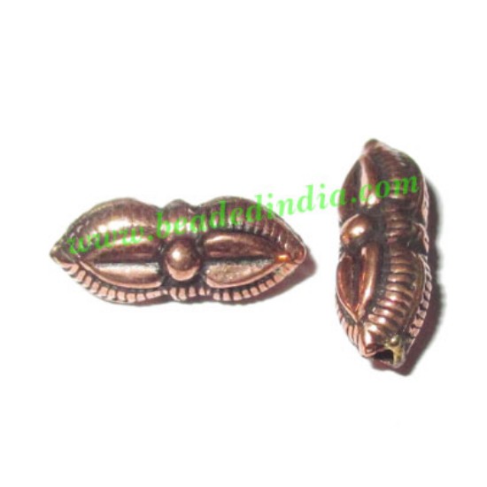 Picture of Copper Metal Beads, size: 14x6x5mm, weight: 0.54 grams.