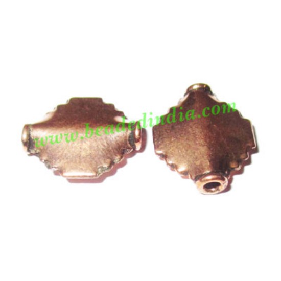 Picture of Copper Metal Beads, size: 15x13x4mm, weight: 1.1 grams.