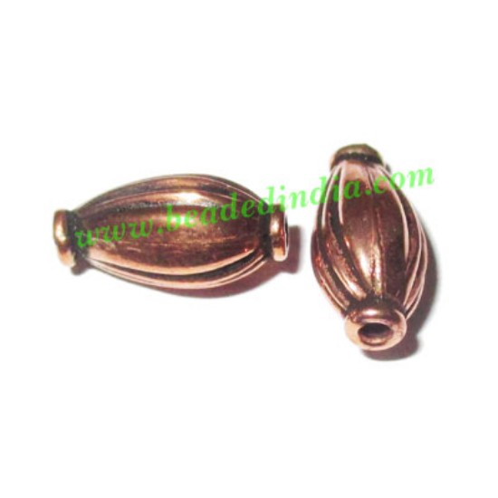 Picture of Copper Metal Beads, size: 14x7mm, weight: 0.74 grams.